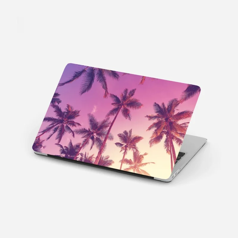 Laptop sticker tropical palms at sunset