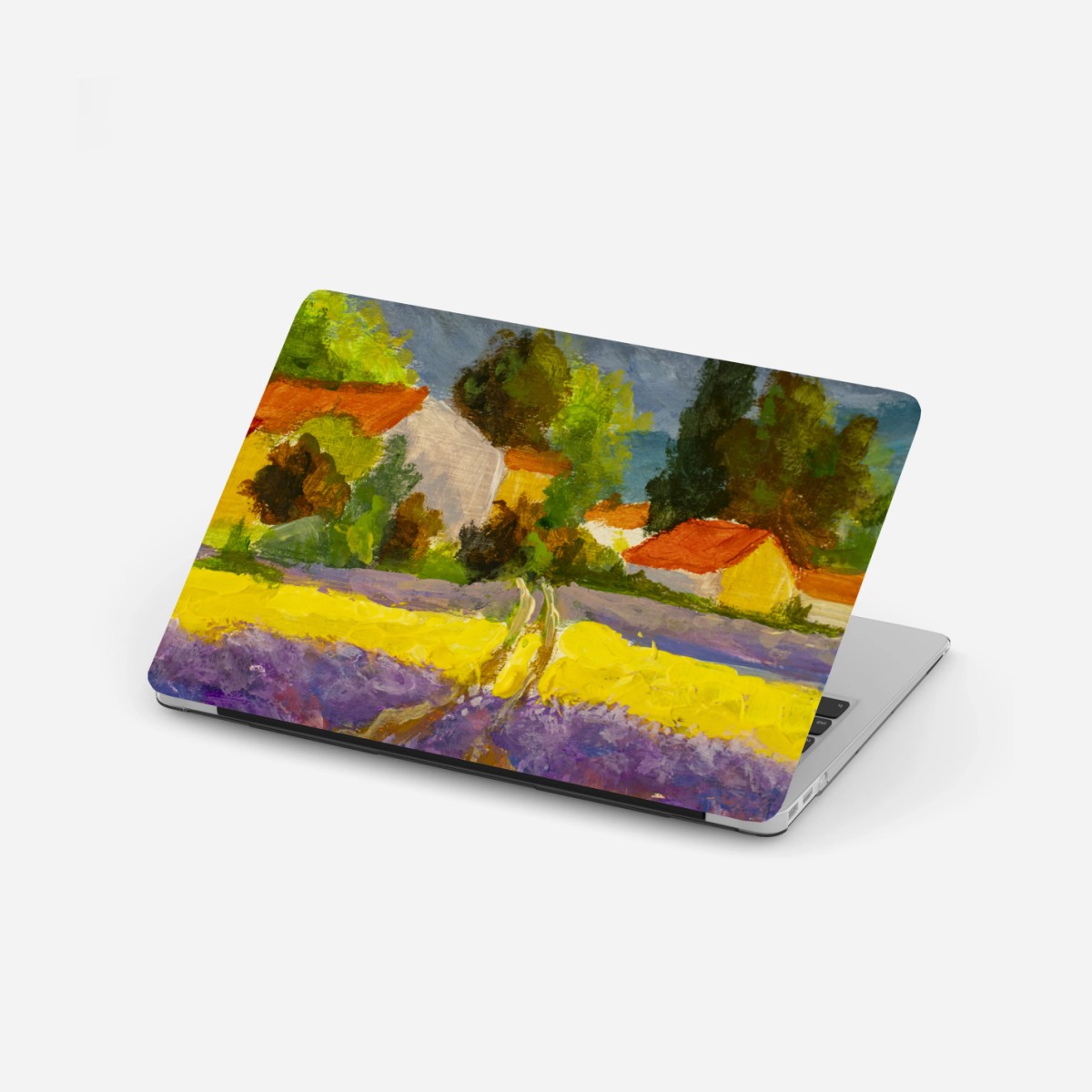 Laptop sticker lavender fields at sunset • Wallissimo®