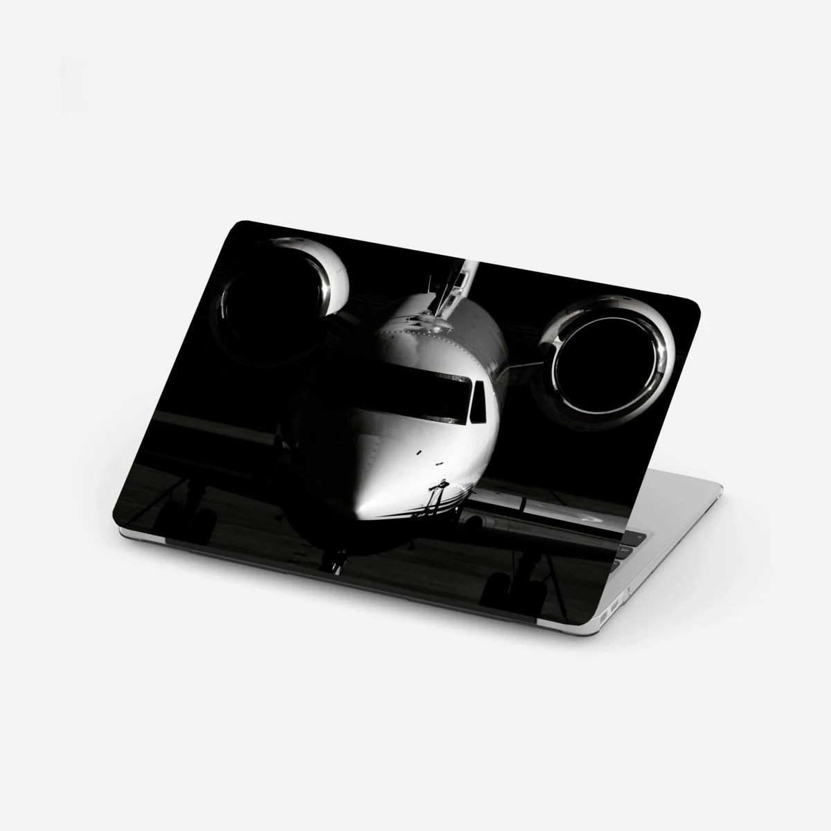 Laptop sticker monochrome private jet front view ⁕ Wallissimo® Laptop sticker monochrome private jet front view ⁕ Wallissimo®