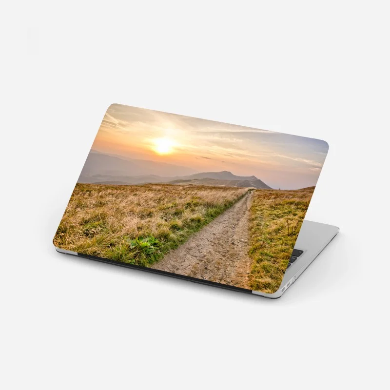 Laptop sticker enchanted mossy forest pathway • Wallissimo®