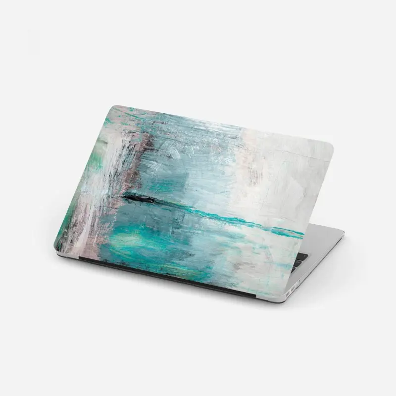 Laptop sticker serene turquoise abstract seascape