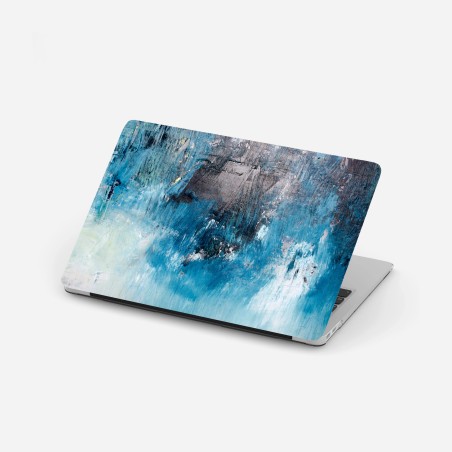 Laptop sticker deep blue abstract texture • Wallissimo®
