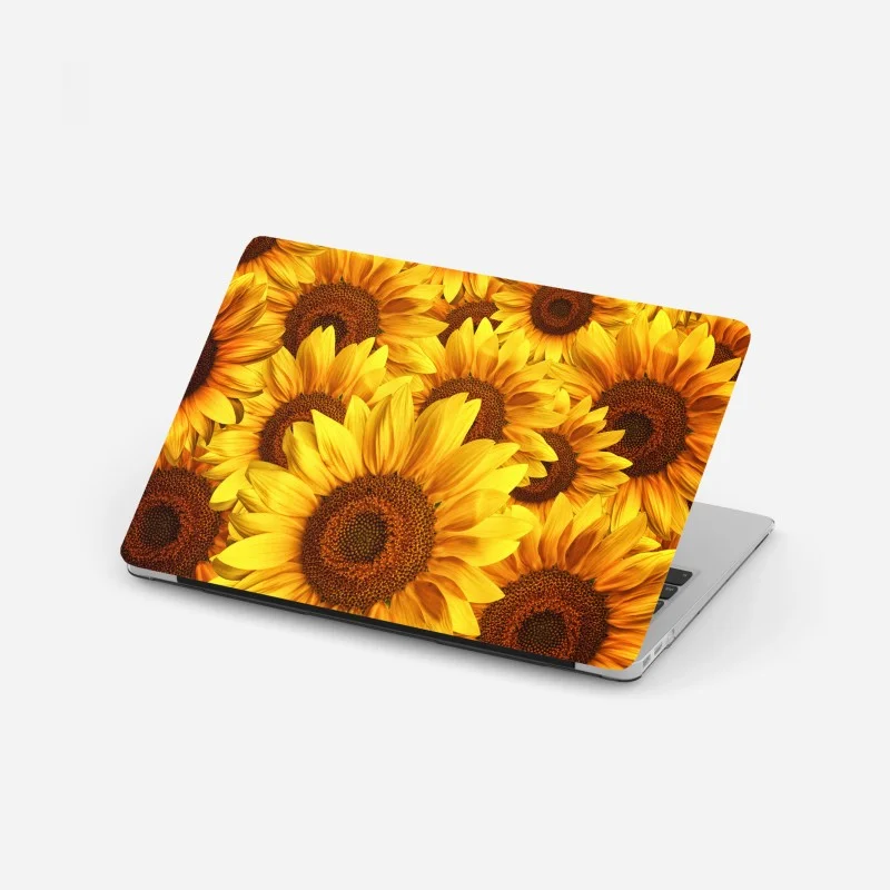 Laptop sticker golden sunflower bloom