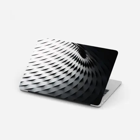 Laptop sticker monochrome geometric metal pattern • Wallissimo®