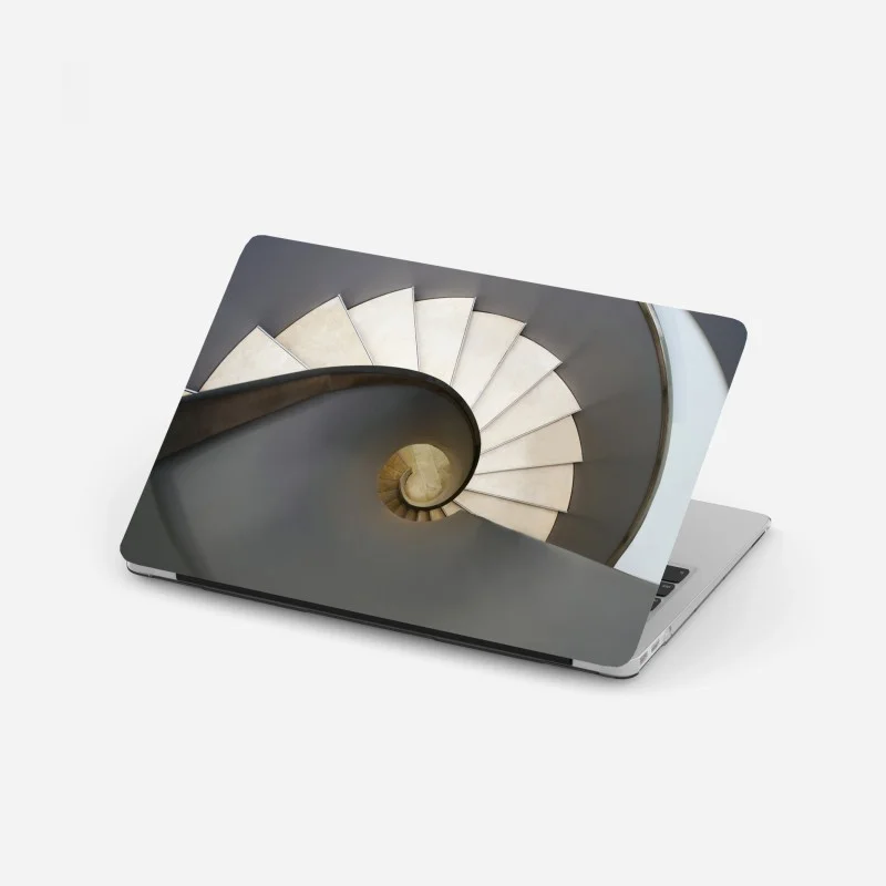 Laptop sticker spiral staircase abstract composition