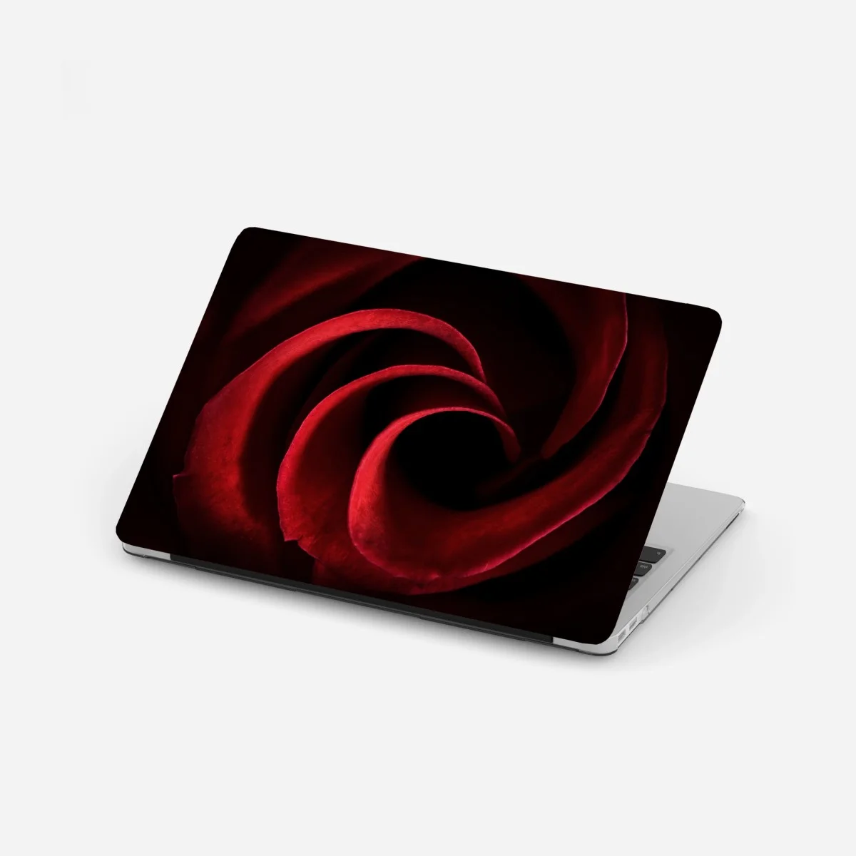 Laptop sticker deep red rose petal spiral • Wallissimo® Laptop sticker deep red rose petal spiral • Wallissimo®