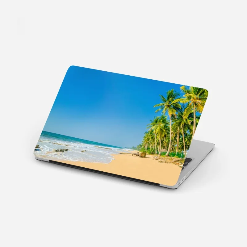 Laptop sticker tropical palm beach coastal escape