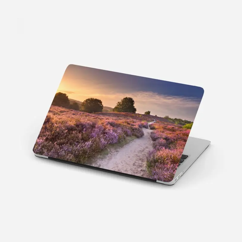 Laptop sticker Posbank sunrise heather path