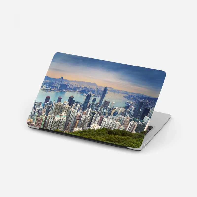 Laptop sticker Hong Kong skyline at dusk