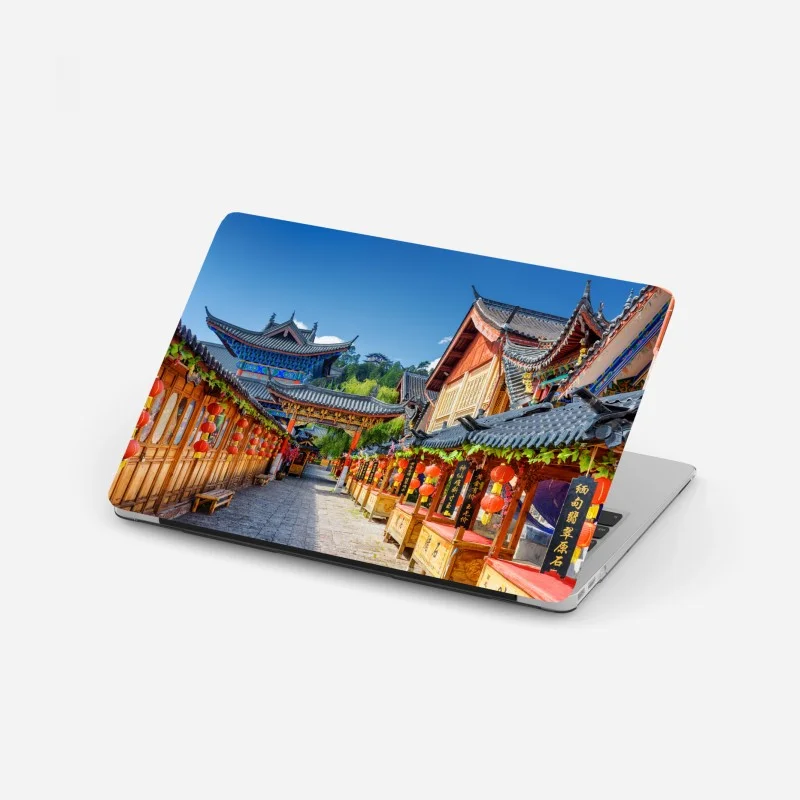 Laptop sticker Lijiang old town lantern street