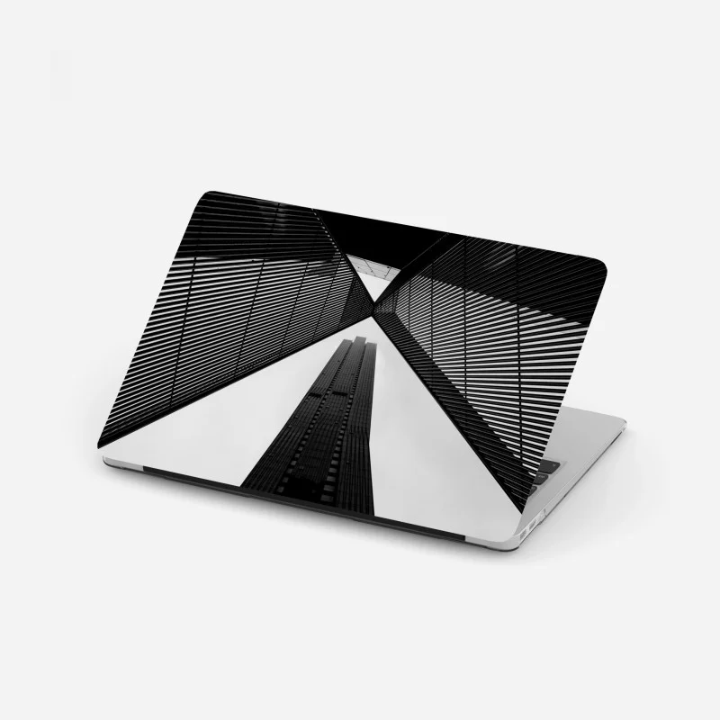 Laptop sticker Melbourne architectural lines in monochrome