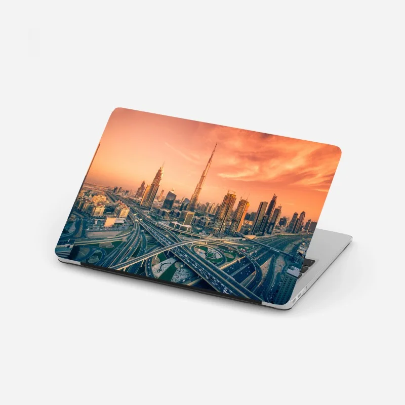 Laptop sticker Dubai skyline at sunset