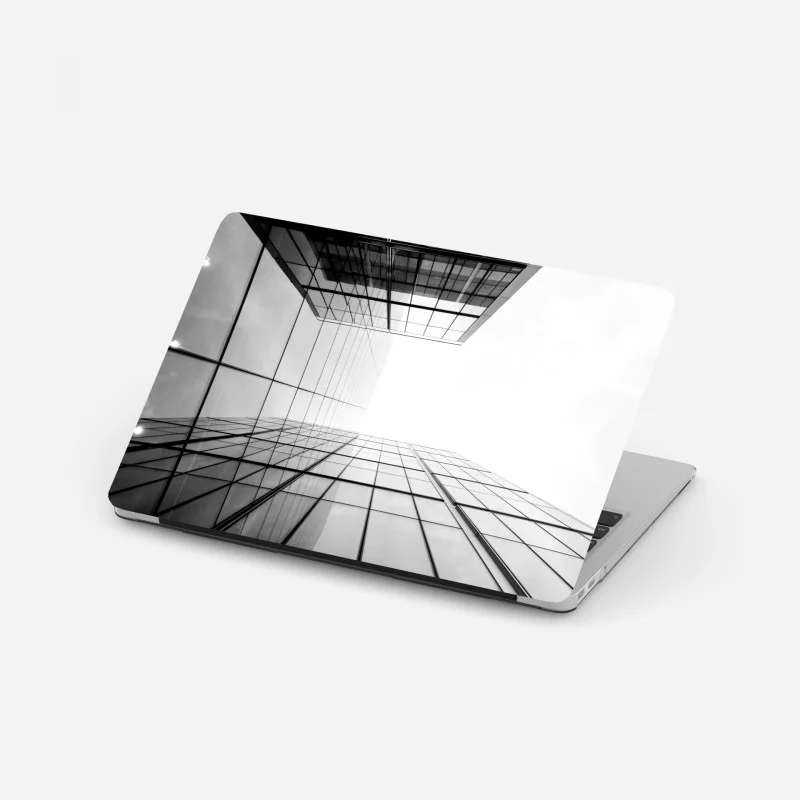 Laptop sticker minimalist glass skyscraper perspective