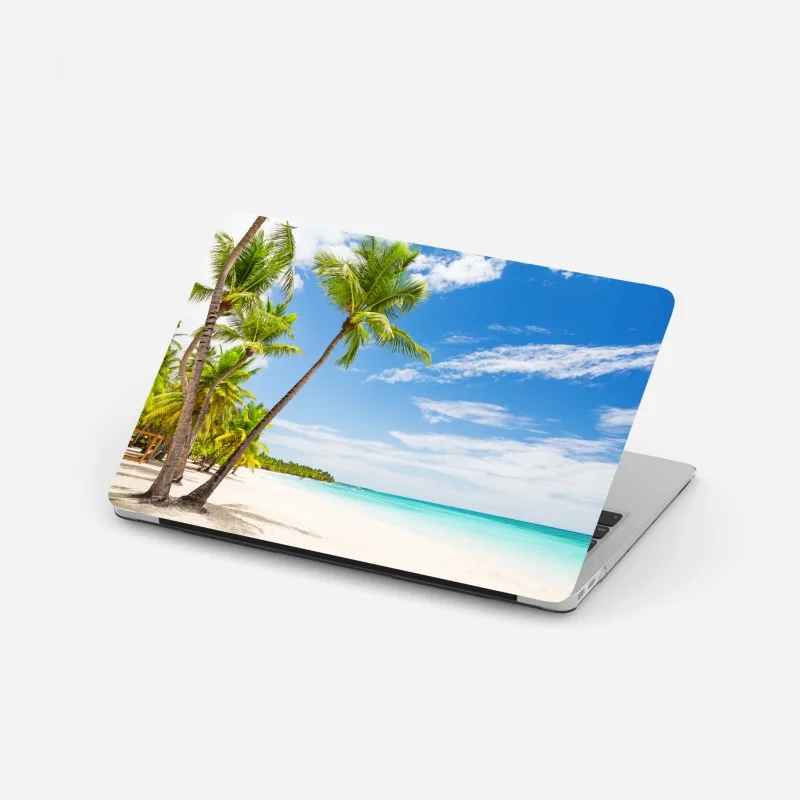 Laptop sticker palm-fringed beach in Punta Cana
