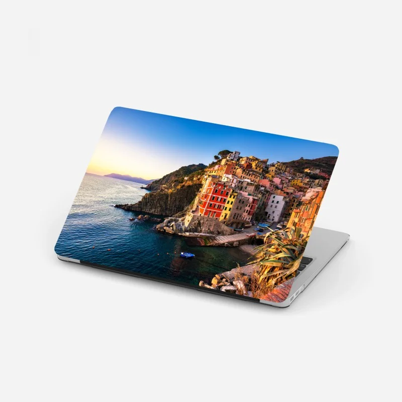 Laptop sticker sunset over Riomaggiore, Cinque Terre