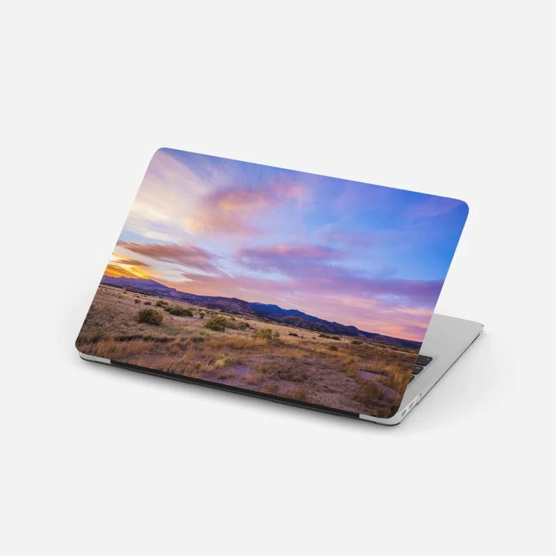 Laptop sticker pastel sunset over desert mountains
