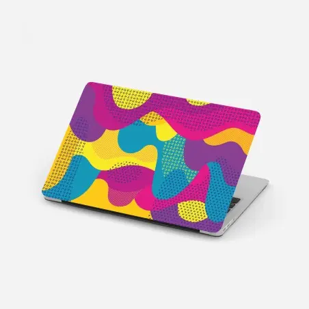 Laptop sticker vibrant abstract wave pattern • Wallissimo®