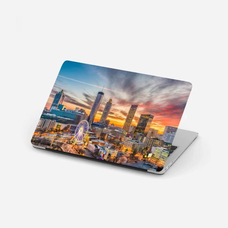 Laptop sticker Atlanta skyline at sunset