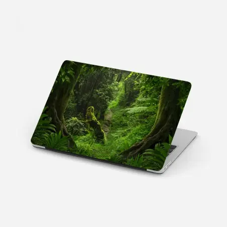 Laptop sticker enchanted mossy forest pathway • Wallissimo®