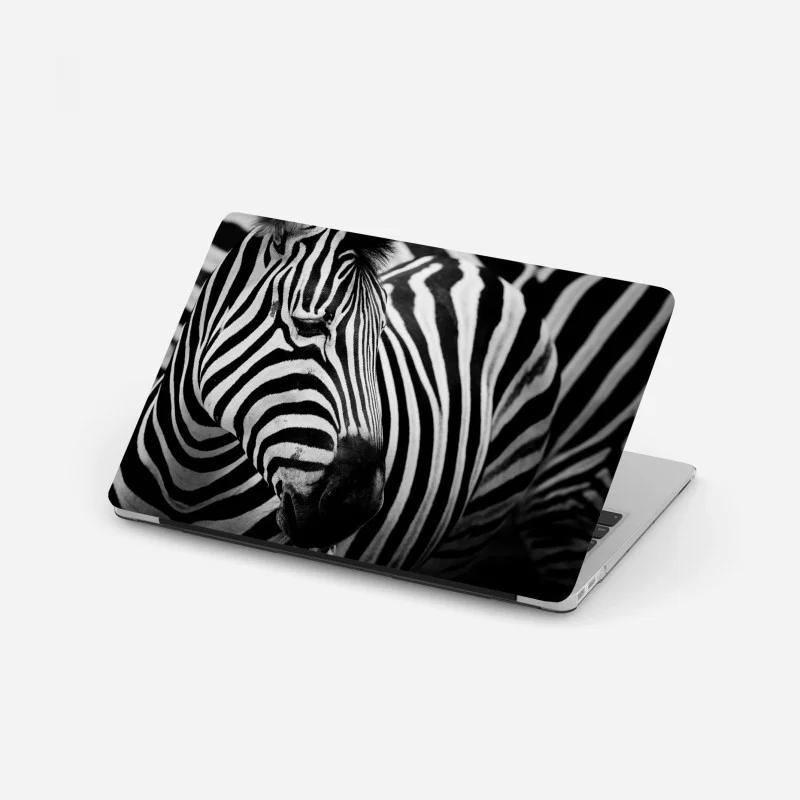 Laptop sticker zebra stripes in monochrome