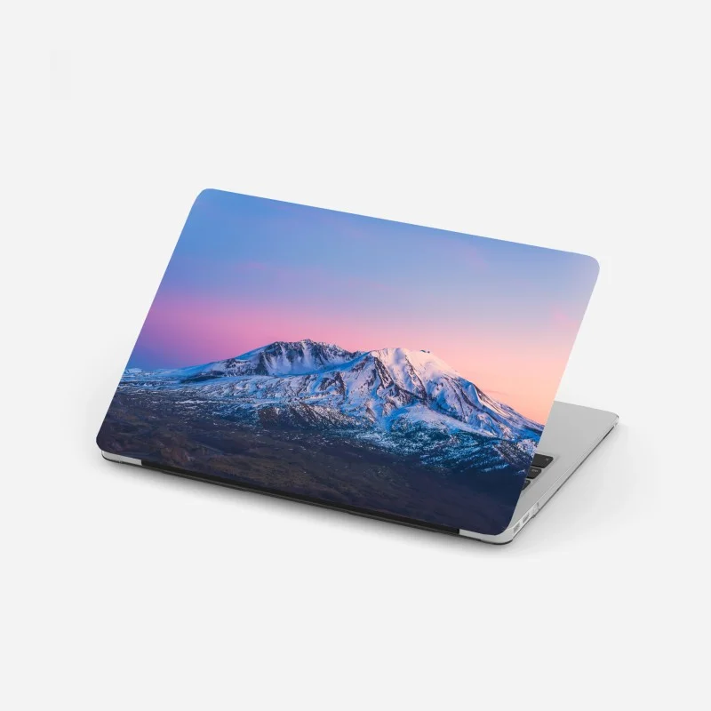 Laptop sticker sunset over Mount St. Helens in winter