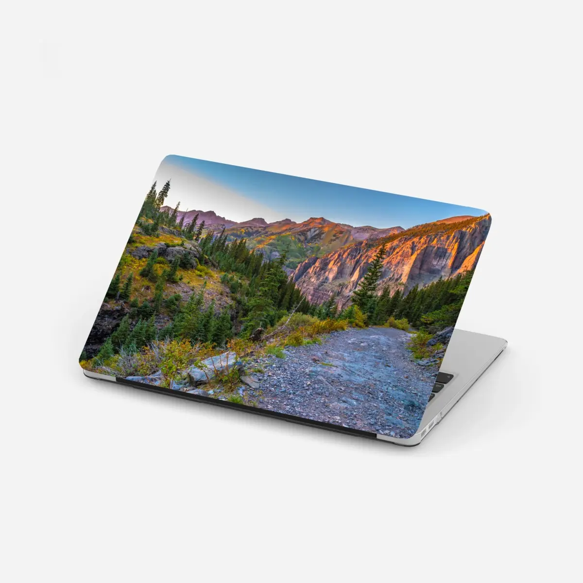Laptop sticker alpine sunset mountain trail • Wallissimo® Laptop sticker alpine sunset mountain trail • Wallissimo®