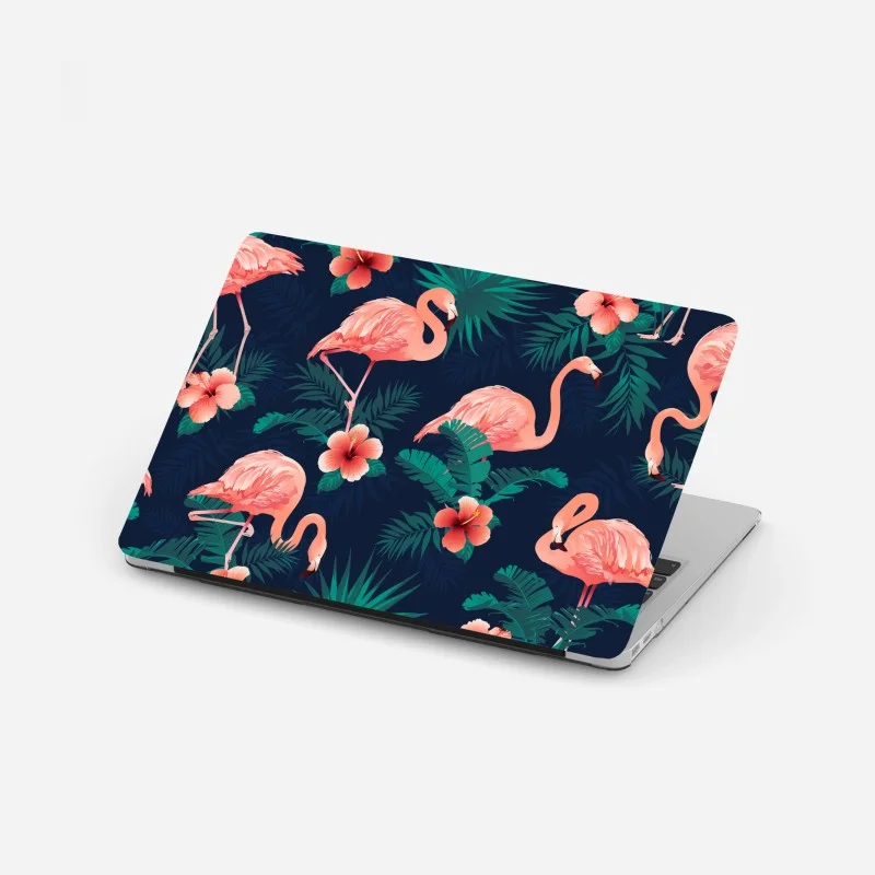 Laptop sticker tropical pink flamingo pattern