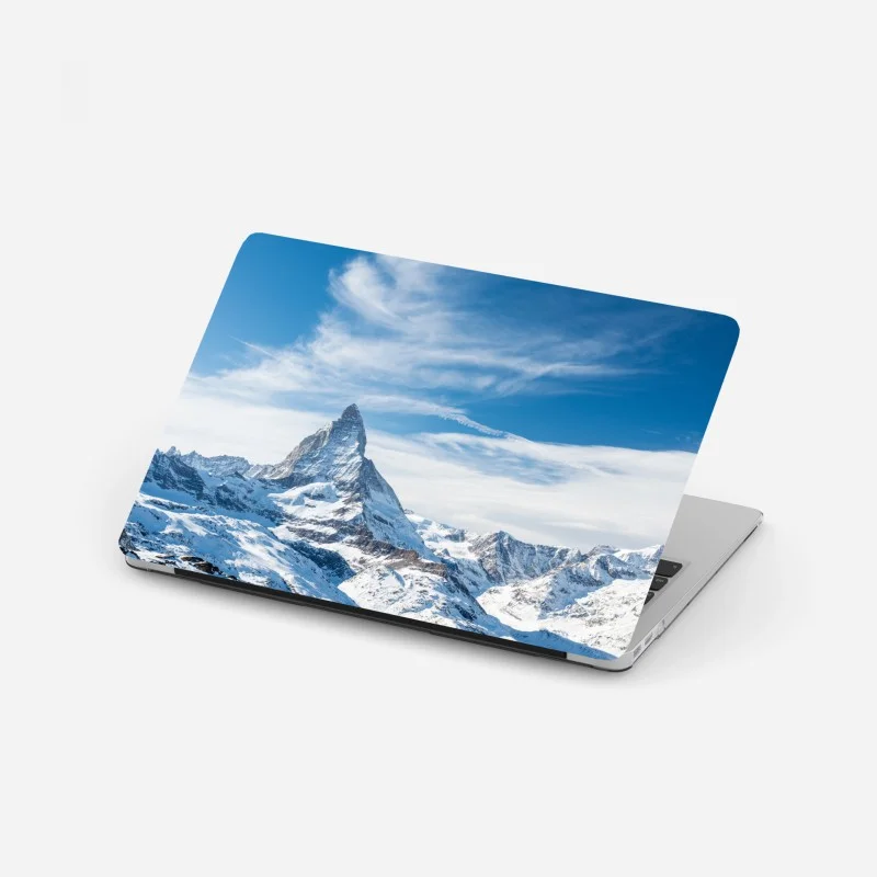 Laptop sticker majestic alpine mountain peak in the Alps