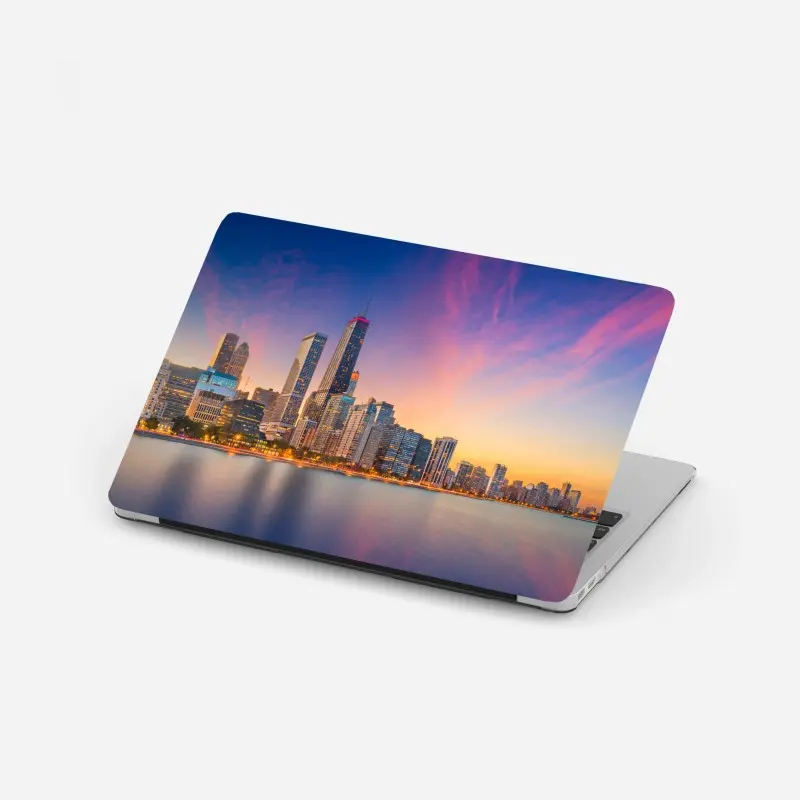 Laptop sticker Chicago skyline at dusk