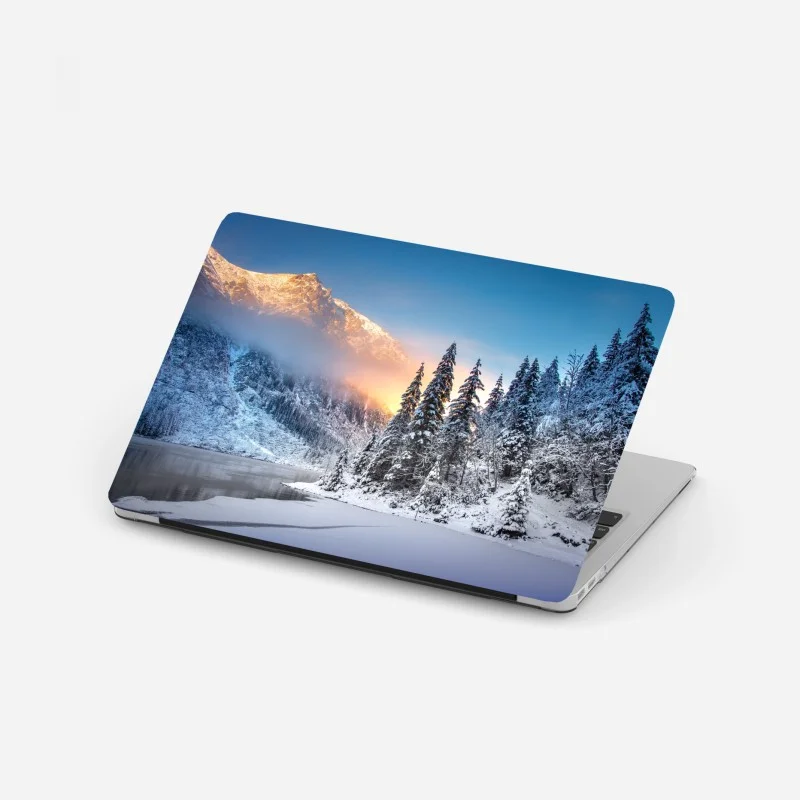 Laptop sticker winter sunrise at Morskie Oko