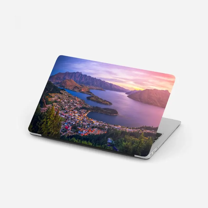 Laptop sticker Queenstown twilight cityscape