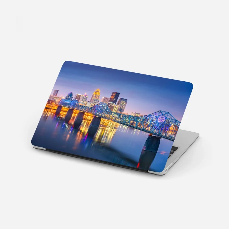 Laptop sticker Louisville skyline at dusk