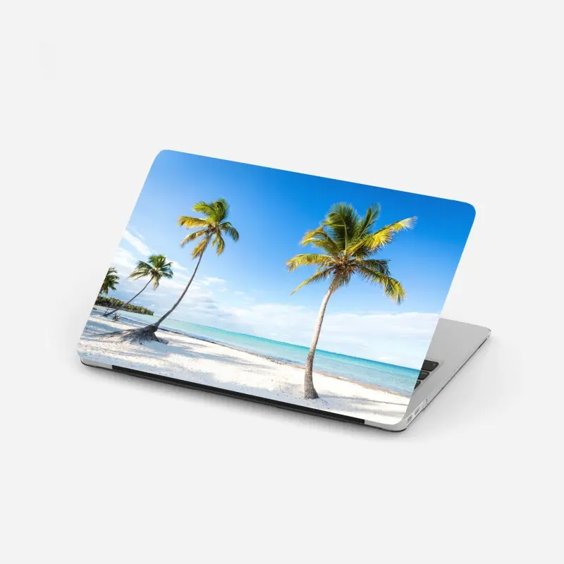 Laptop sticker tropical palm beach getaway