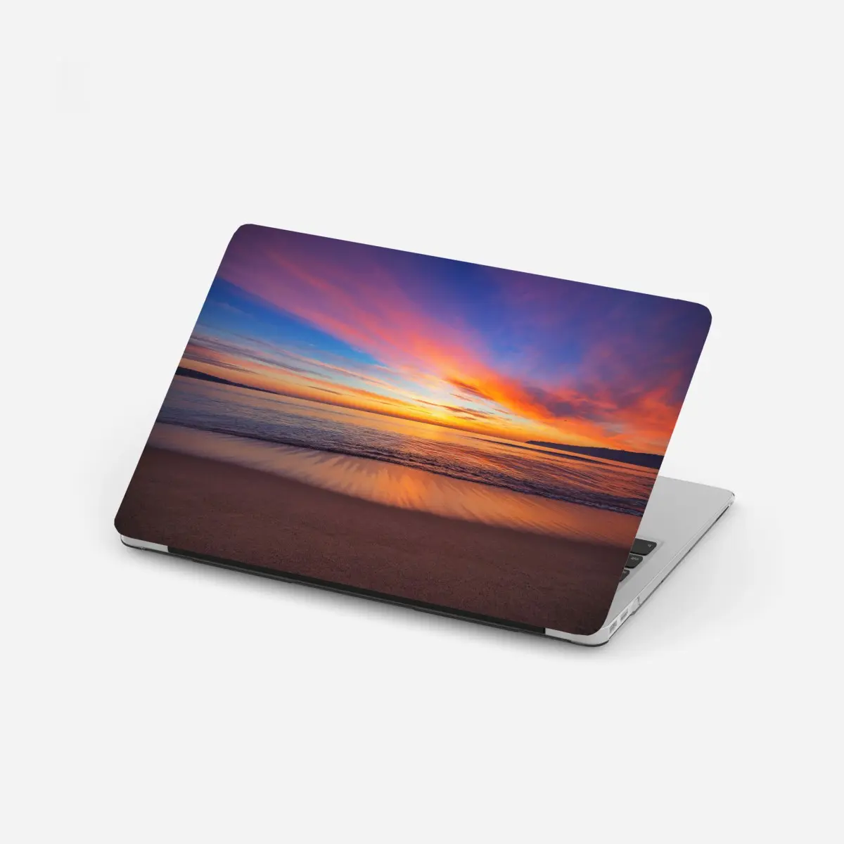 Laptop sticker vibrant sunrise over a peaceful beach • Wallissimo® Laptop sticker vibrant sunrise over a peaceful beach • Wallissimo®