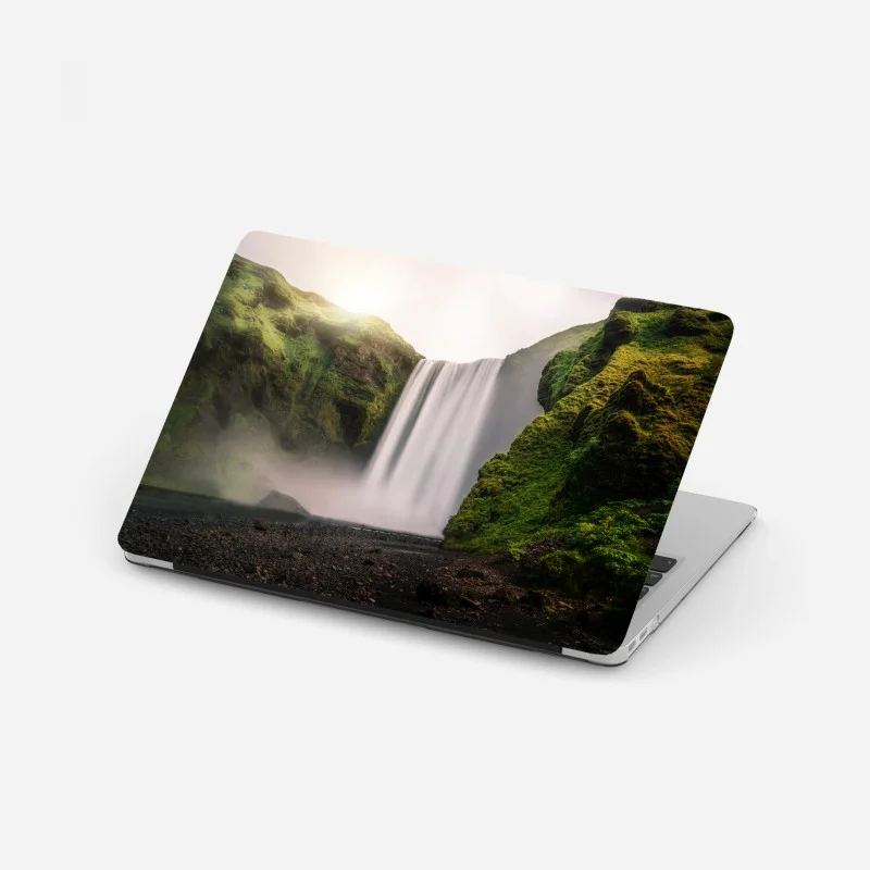 Laptop sticker majestic Skogafoss waterfall landscape