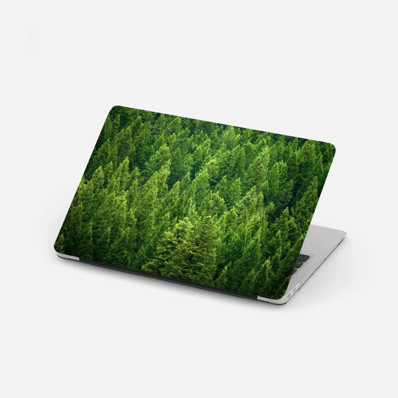 Laptop sticker lush pine forest canopy