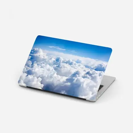 Laptop sticker serene blue cloudscape • Wallissimo®