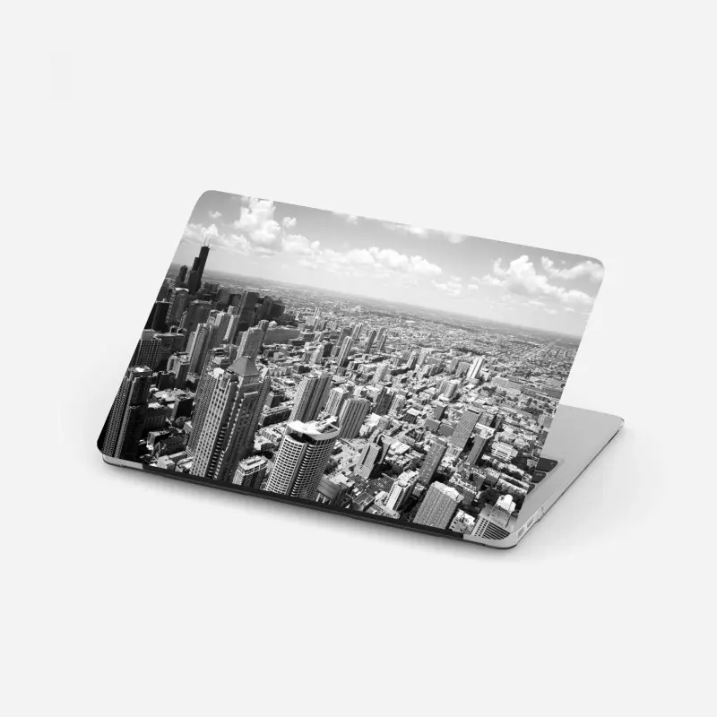 Laptop sticker Chicago skyline in grayscale
