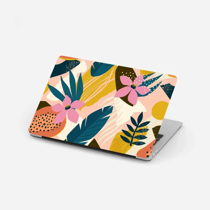 Laptop sticker tropical abstract floral artwork