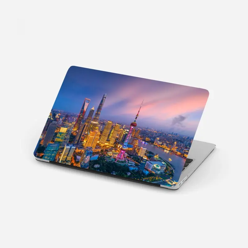 Laptop sticker Shanghai skyline at dusk
