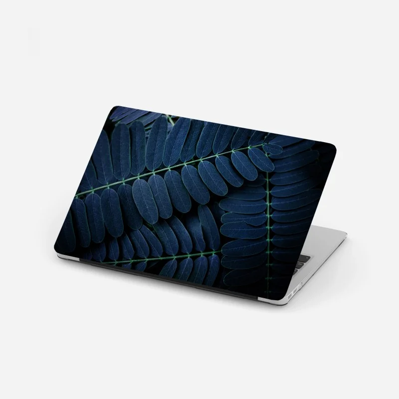 Laptop sticker blue leaf pattern