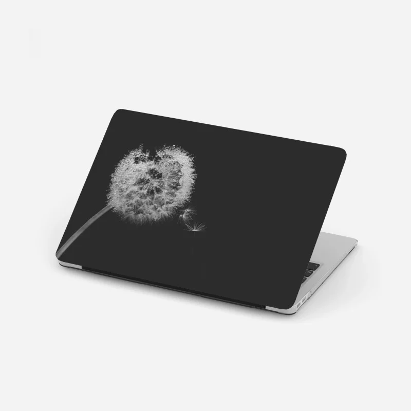 Laptop sticker delicate dandelion in monochrome