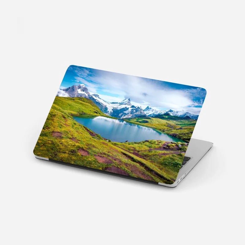 Laptop sticker serene morning at Bachalpsee, Switzerland