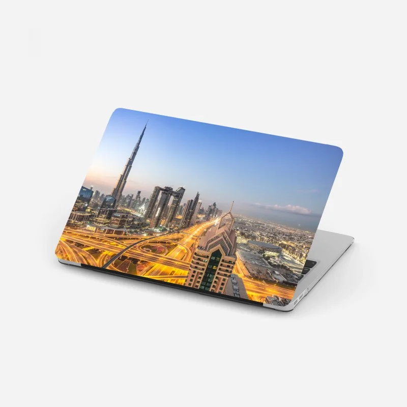 Laptop sticker Dubai skyline at dusk