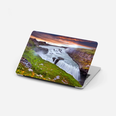 Laptop sticker Gullfoss waterfall panoramic view • Wallissimo®