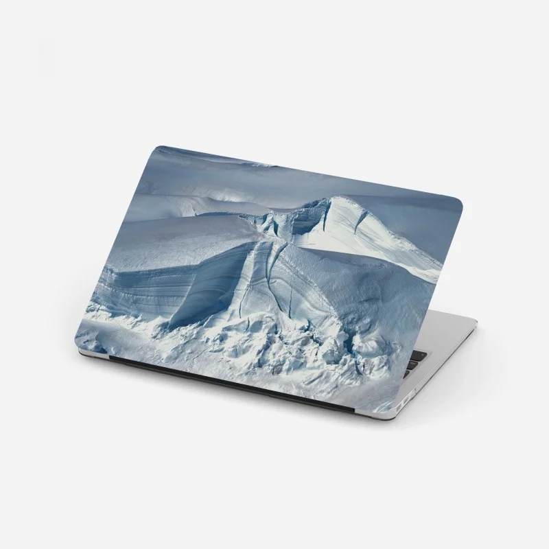Laptop sticker pristine glacier crevasse in blue light