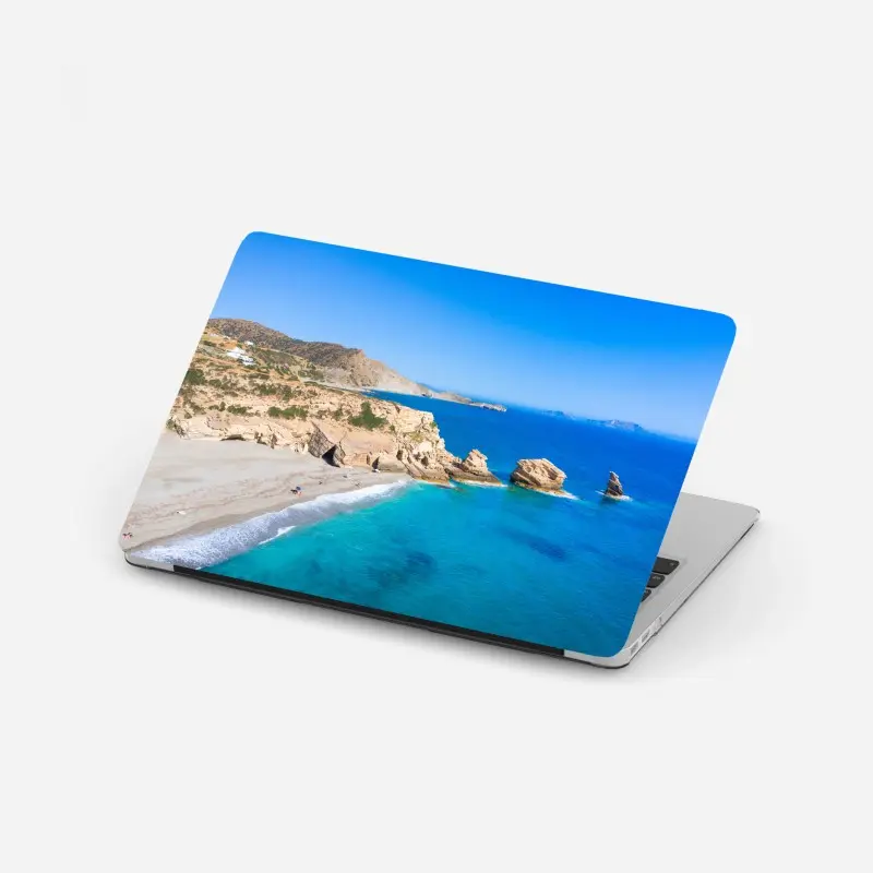 Laptop sticker turquoise coastal escape