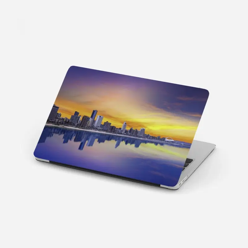 Laptop sticker Durban twilight skyline over beachfront