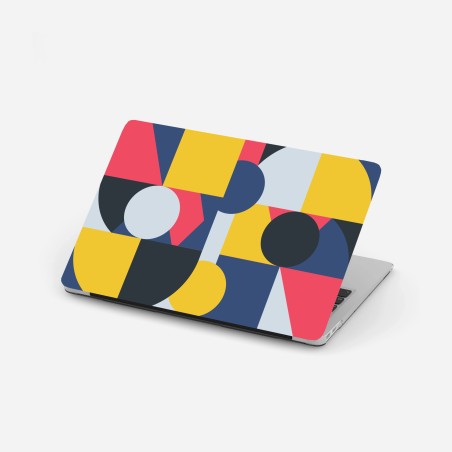 Laptop sticker vibrant geometric composition • Wallissimo®