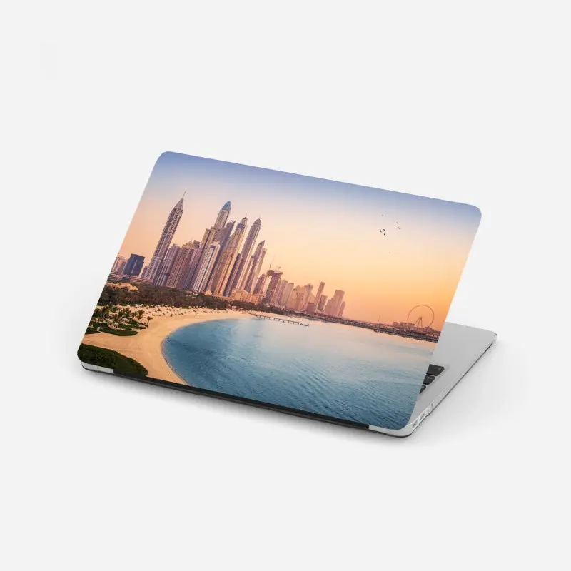 Laptop sticker Dubai skyline at sunset